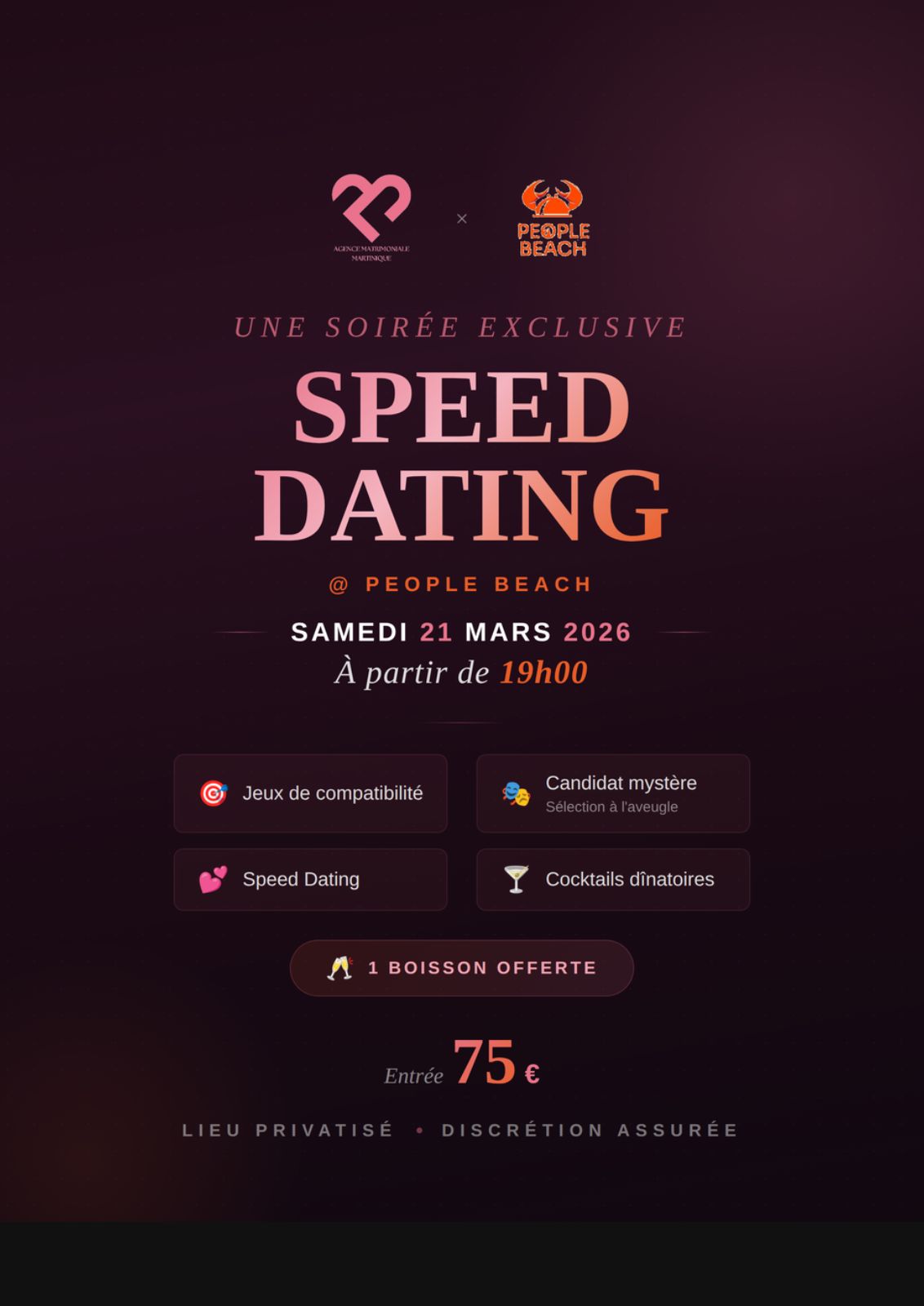 Speed dating people beach- agence matrimoniale en martinique