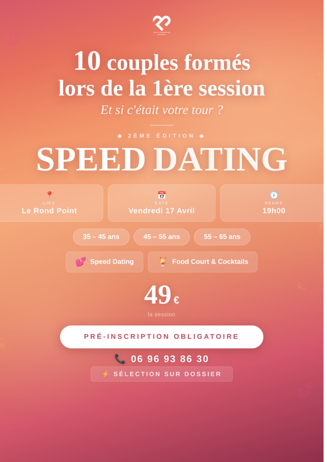 Speed dating au centre commercial le rond point - agence matrimoniale en martinique